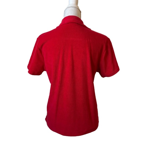 Birdwell Beach Britches Terry Polo Shirt Top Red Women’s Large - Picture 4 of 8